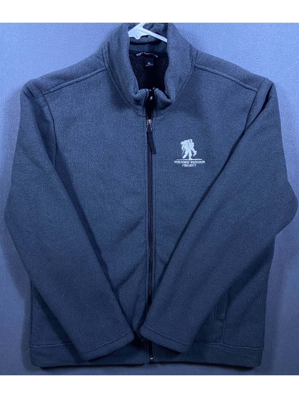 Port Authority Wounded Warrior Project Mens XL Full-Zip Track Jacket Sweater EUC